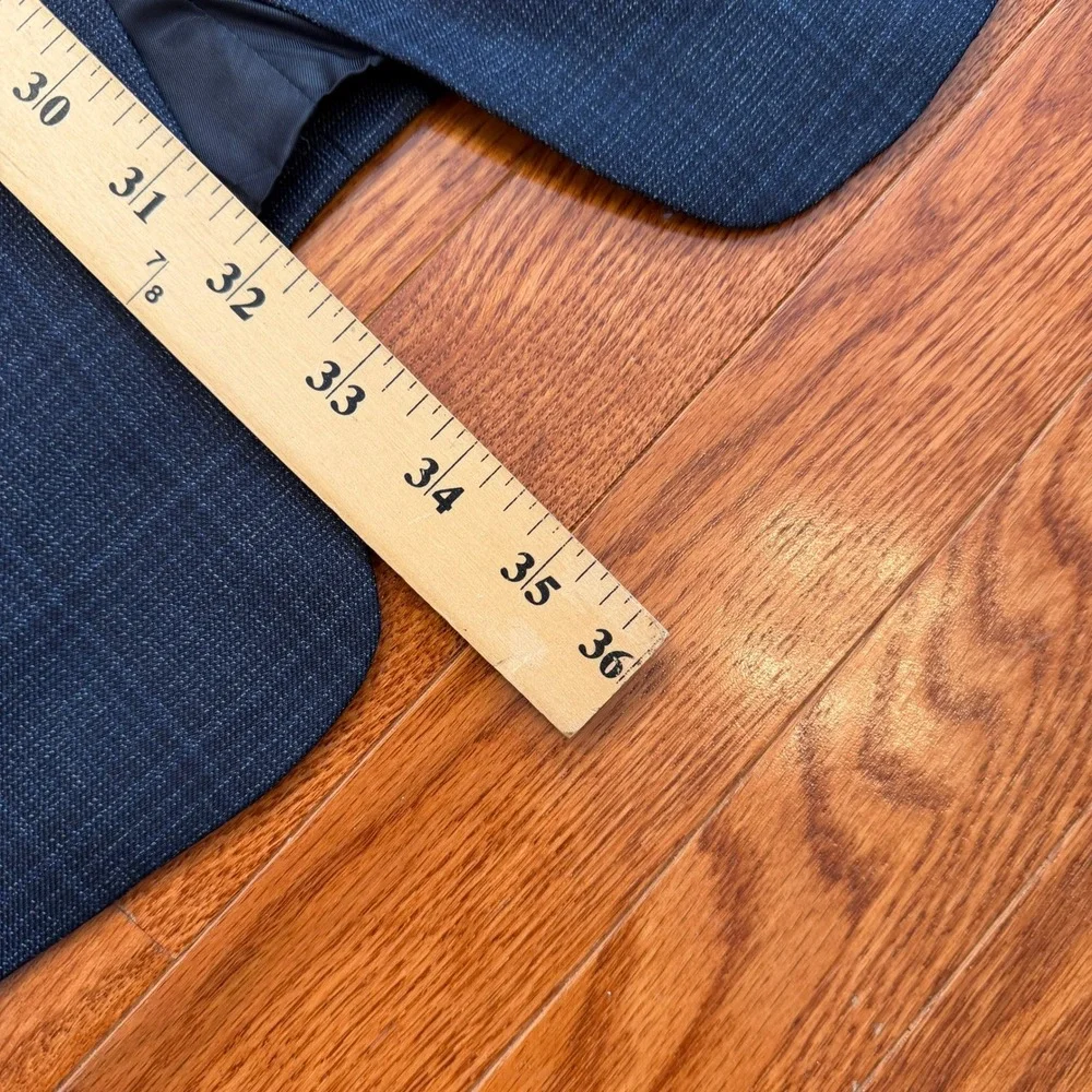 New Jos. A. Bank Signature Blazer Sport Coat Mens 46R Navy Blue Plaid Silk Wool